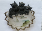 1901 Pan American Exposition Buffalo  Ny Glass Souvenir Plate 3 Black Cats Vgc  