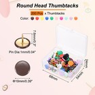 Roundness Push Pins  200 Pcs Thumb Tacks Decorative Pins  Mixed Color