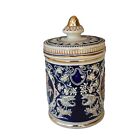 Vintage Medium Hand Crafted German Stone Wear Dragon Slayer Tobacco Jar 8x5
