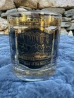 Vintage Niagara Falls Canada Whiskey Glass Gold Black Souvenir Heavy Bottom