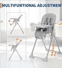 Baby High Chair  Foldable Feeding Chairs For Babies And Toddlers  Adjustable Hei