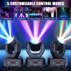 2-pack Mini Moving Head Light  50w Led Dj Stage Party Lighting   Remote Control
