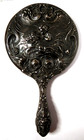 Ornate 1890-10 Art Nouveau Hand Mirror Sterling Silver Love s Dream 5 1 2  X 10 
