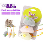 3pcs Realistic Cat Toys Mice Plush With Catnip Bell Kitten Chew Proof