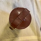 Vintage Set 4 Travel Metal Cups Shot Size germany leather Case gold Interior