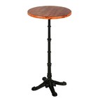 Industrial Retro Pub Table 19 7  Round Wood Top 43 3  Height Black Cast Iron