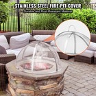 40  Fire Pit Round Wood Burning Spark Screen Cover Lid Stainless Steel
