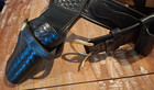 Vintage Don Hume Black Leather Basket Weave Duty Belt W holster  Etc  36 