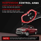 2-4in Lift Front Upper Control Arms W ball Joints Compatible With Ram 1500 4wd 2