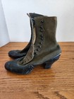 1900s Queen Brown Shoe Co Womens Victorian Edwardian Button Down Leather Boots