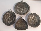 4 Small Vintage Copper   Tin Molds