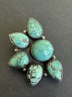 Vintage Sterling Silver Turquoise Clip On Earrings Signed Ee Southwestern