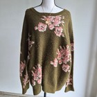 Knox Rose Floral Sweater Women 1x Cottagecore Fairycore Boho Chunky Knit Slouchy