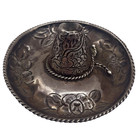 Vintage Estate Sanborns Mexican 925 Sterling Etched Floral   Eagle Sombrero