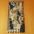 Handmade Japanese Boro Mat 15 7x7 5  Indigo Kasuri Persimmon Dye Sashiko Patch