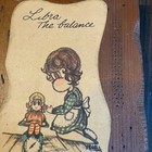 Vintage 1970s Libra Zodiac Wall Plaque Wood Hanging Decor Astrology Horoscope