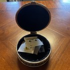 4 5  Trinket Jewelry Box Silver Tone Metal Black Velvet Lined  Made In China
