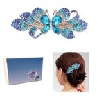 Elegant Rhinestone Flower Hair Barrettes - Large Metal Clips For Women   Girls