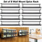 8 Packs Kitchen Spice Rack Organizer Storage Shelf Cabinet Jar Holder Wall Mount