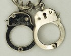 Alcatraz Plated Metal Mini Hand Finger Cuffs Souvenir Keychain Keyring