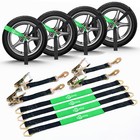 4 Pack Axle Straps Car Trailer Hauler Ratchet Tie Down Tire Strap With Snap Hook