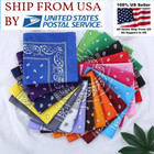 Lot 6 12 Wholesale Paisley Print Bandana 100  Cotton Head Warp Scarf Face Mask 