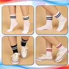 8 Pair Striped Athletic Crew Socks moisture-wicking Running Socks For Men women 