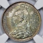 1887 Great Britain Silver 6p Sixpence Ngc Ms 65 Jubillee Head   Shield Toned