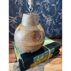 Vintage Wooden Hanging Bell Rustic Boho Chime Natural Wood Decor