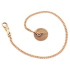 Bates   Bacon Pocket Watch Chain With Button Pin Vintage 9-1 2in Gold Tone Js102