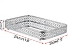 Perfume Tray Mirror Tray Vanity Makeup Hollow-carved Jewelry Tray Glass Metal   