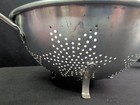 Colander Aluminum 11  7 Star Pattern Footed Handles Vintage 