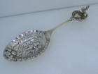 Wonderful 800 Silver Hanau Germany Monkey Spoon Figural Rooster Handle   Scenic