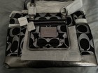 Large Coach Signature  Tot Sv black gunmetal New W Tags