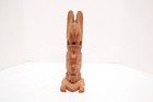 Northwest Coast Wood Carving Eagle Signed Totem Pole Vtg 12  Native American