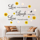 Nspirational Quotes Wall Stickers Vinyl Sunflower Daisy Wall Decals Removable Mo
