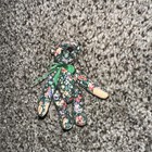World Of Miniature Bears 2002 Floral Artist Teddy Bear Brooch Pin Jointed - 674