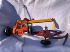 Vintage Original Marx Toy Tin Litho Metal Farm Implements Lot Plows Cart Mower