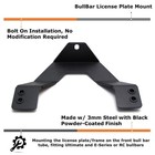  1  Bull Bar License Plate Relocator Relocation Mounting Bracket Holder