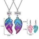 Best Friends Half Heart Pendant Necklace Set For Kids Girls Bff Friendship Gift
