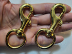 3 5 8  Heavy Duty Solid Brass Swivel Eye Snap Large 1  Round Eye  2 Pack  Swl 96