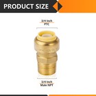 Efield  2 To 100 Packs  3 4 push Fit   3 4 male Adapter Brass Fitting Lead Free