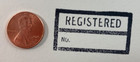 Registered No  Vintage United States Post Office Wood Handle Rubber Stamp