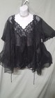 Vtg Style Chiffon Black Babydoll Nightgown Ventura 3 Piece 1x  2x  3x  4x 5x