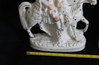 Pair Large Antique Staffordshire Noblemen On Horseback Flatback Figures