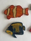 Vintage 1970s - Hand Painted Wood Fish Baltimore Aquarium Souvenir - Lot Of 4
