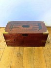 Victorian Campaign Writing Chest With Sailor Made Maritime Folk Art Decoration