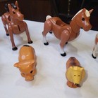 Vintage Playschool Farm Animals Horse Pig Cow Lot Of Seven Animals