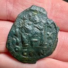 Byzantine Heraclius Ae Follis 40 Nummi Ad 610-641    scls Overstrike    - R-09