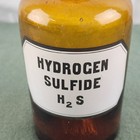 Amber Glass Reagent Bottle     Hydrogen Sulphide Label     Apothecary Lab W  Stopper